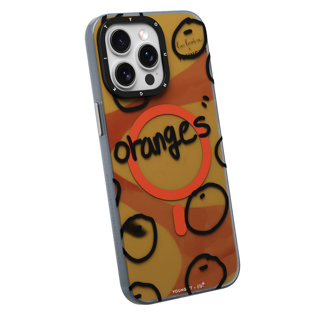 iPhone 15 Pro Kılıf M-safe Şarj Özellikli Bee Brown Tasarımlı Youngkit Funny Serisi Kılıf