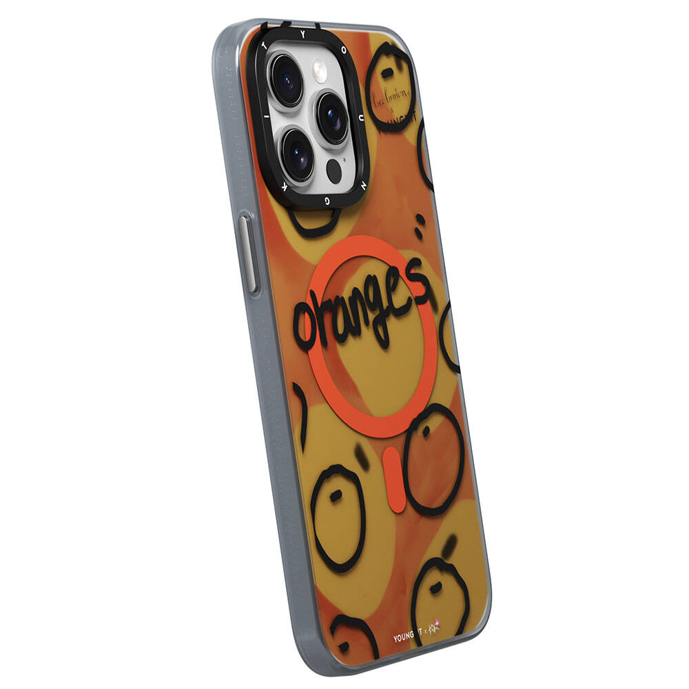 iPhone 15 Pro Kılıf M-safe Şarj Özellikli Bee Brown Tasarımlı Youngkit Funny Serisi Kılıf
