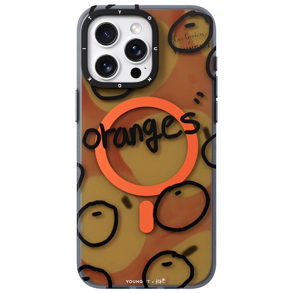 iPhone 15 Pro Kılıf M-safe Şarj Özellikli Bee Brown Tasarımlı Youngkit Funny Serisi Kılıf