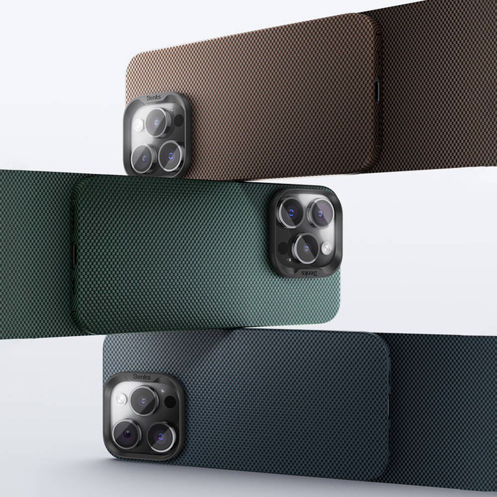 iPhone 15 Pro Kılıf M-safe Şarj Özellikli Benks ArmorTint Serisi ArmorAir Kevlar Karbon Kılıf