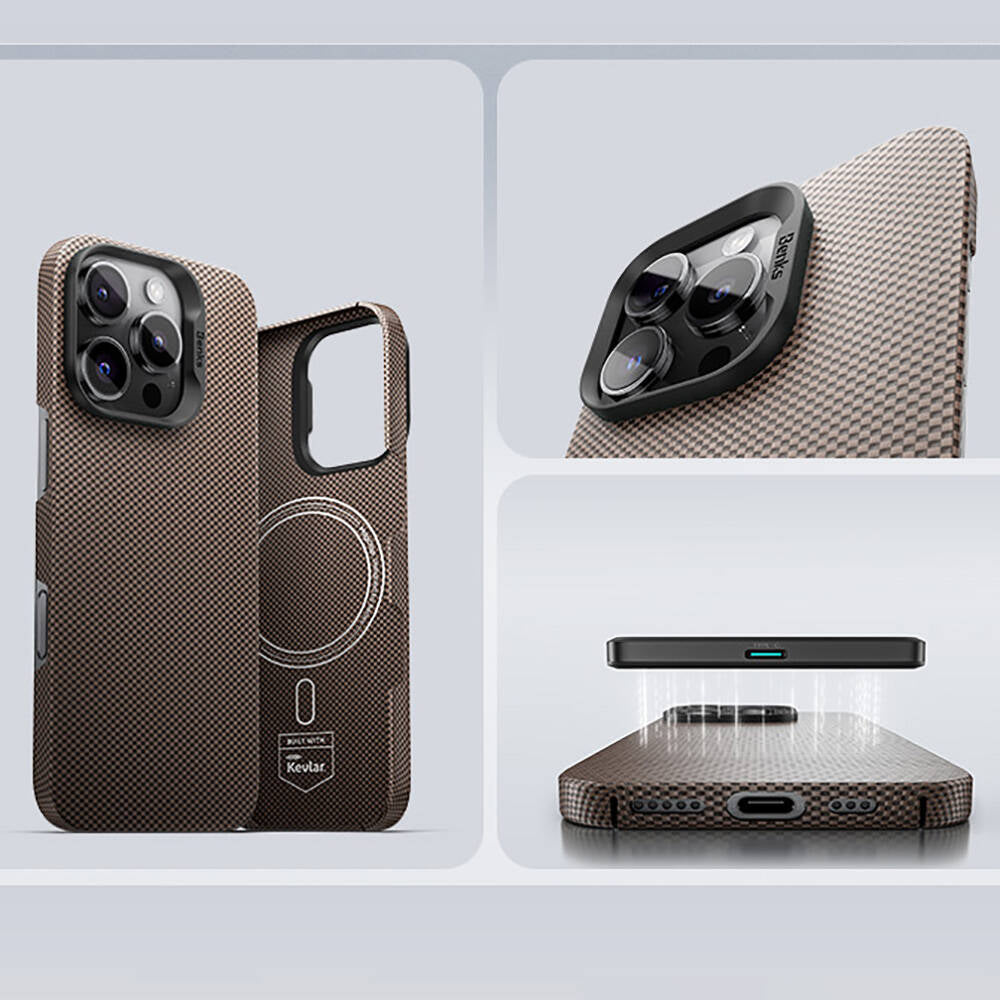 iPhone 15 Pro Kılıf M-safe Şarj Özellikli Benks ArmorTint Serisi ArmorAir Kevlar Kılıf