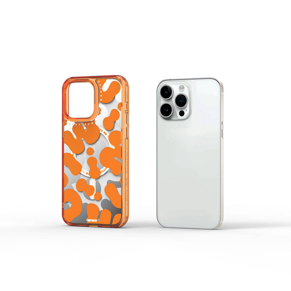 iPhone 15 Pro Kılıf M-safe Şarj Özellikli Boya Desenli Wiwu Fluorescent G Serisi Kılıf