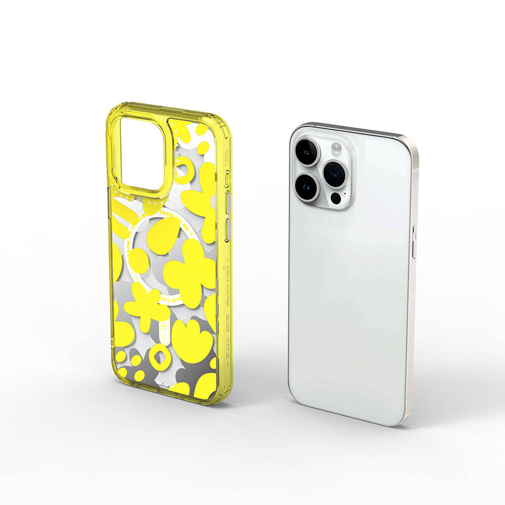 iPhone 15 Pro Kılıf M-safe Şarj Özellikli Boya Desenli Wiwu Fluorescent G Serisi Kılıf