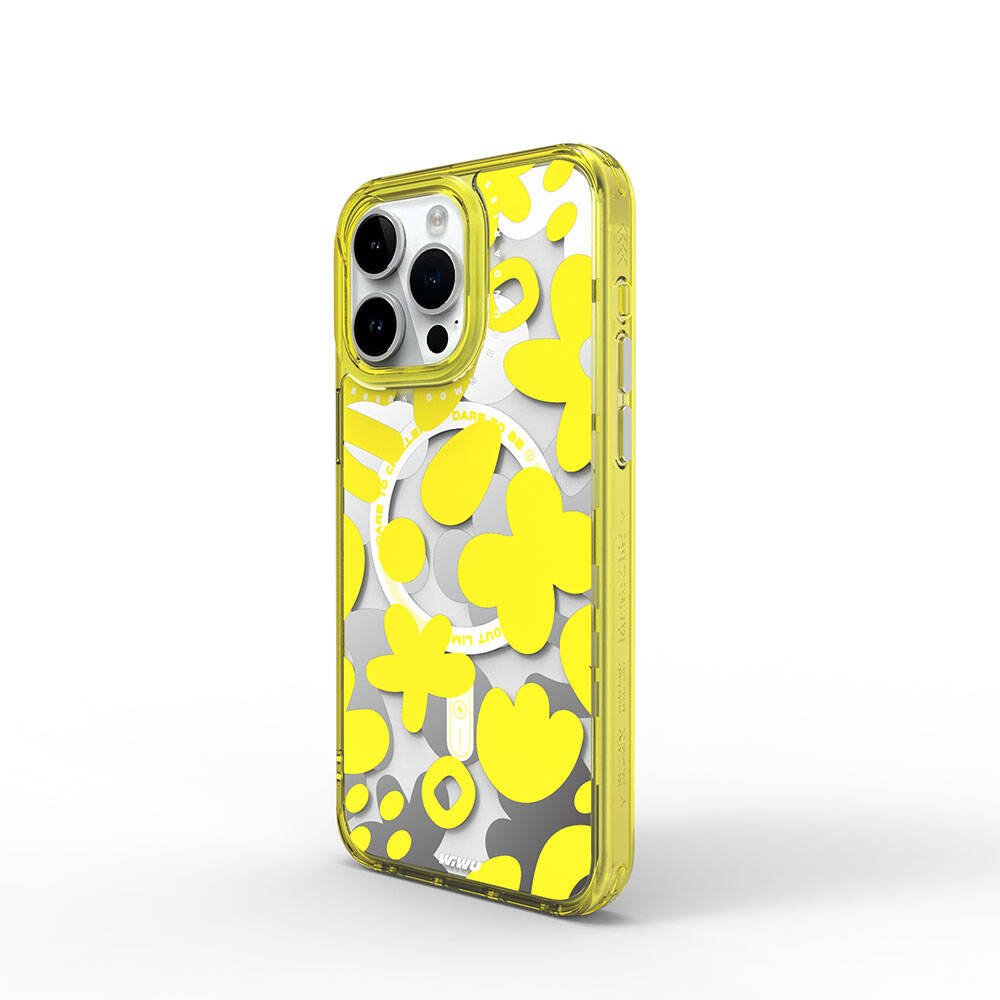iPhone 15 Pro Kılıf M-safe Şarj Özellikli Boya Desenli Wiwu Fluorescent G Serisi Kılıf