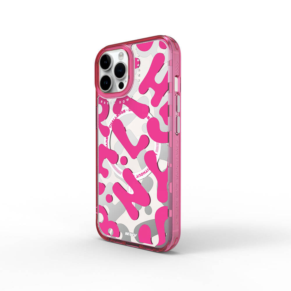 iPhone 15 Pro Kılıf M-safe Şarj Özellikli Boya Desenli Wiwu Fluorescent G Serisi Kılıf