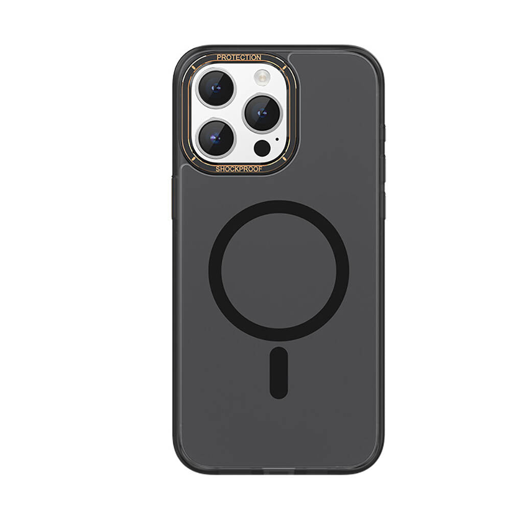 iPhone 15 Pro Kılıf M-safe Şarj Özellikli Cam Arka Yüzey Recci Michelin Serisi Kılıf