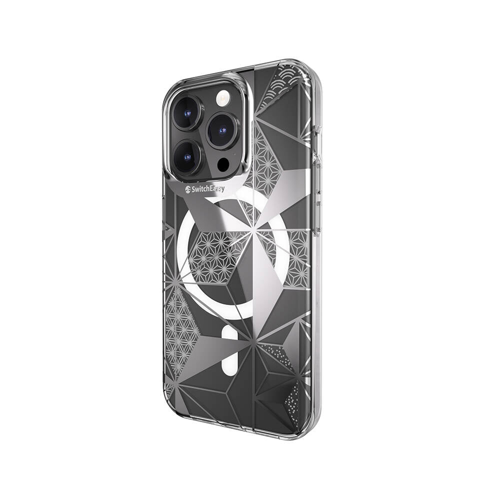 iPhone 15 Pro Kılıf M-safe Şarj Özellikli Çift IMD Baskılı Lisanslı Switcheasy Artist-M Asanoha Kılıf