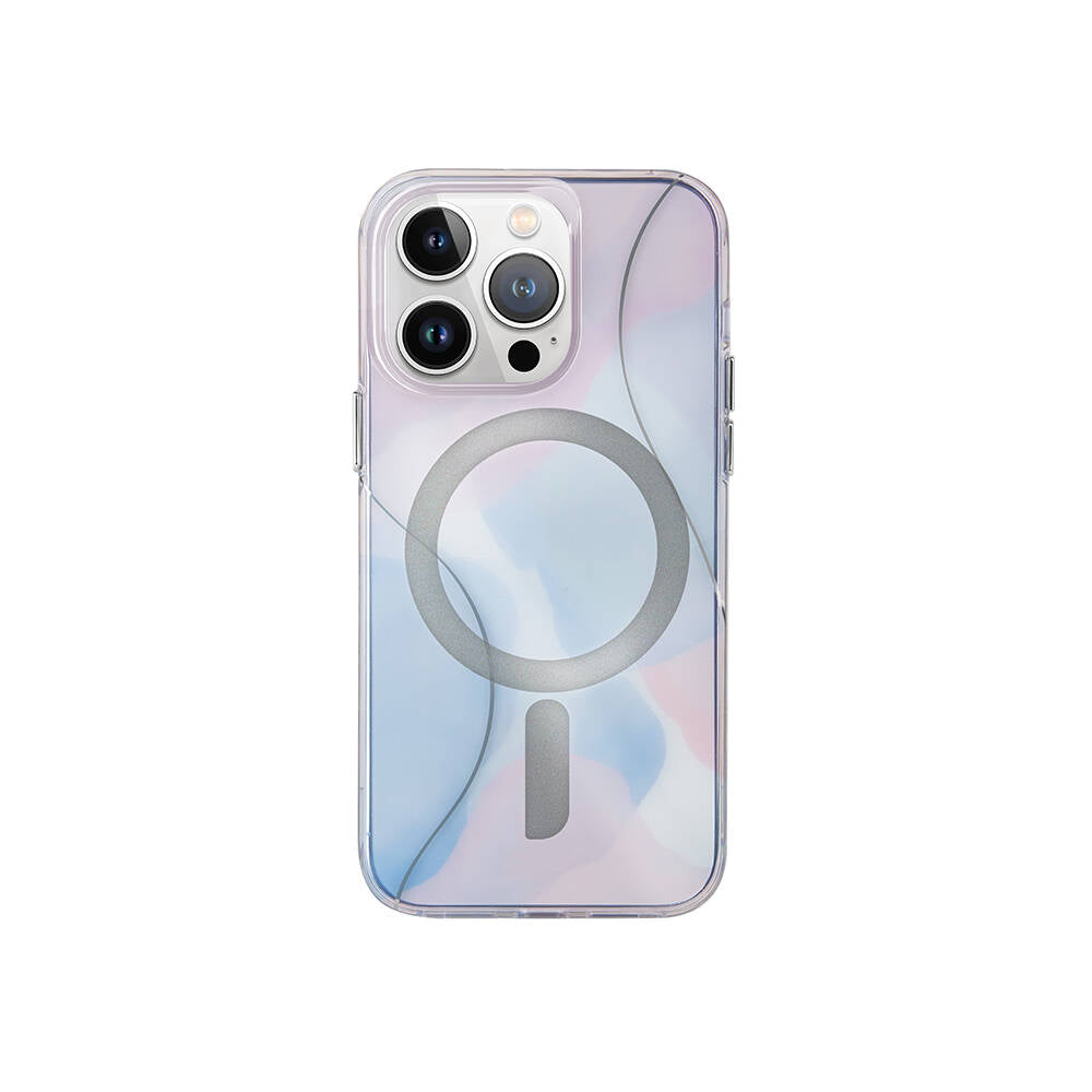 iPhone 15 Pro Kılıf M-safe Şarj Özellikli Dalgalı Çizgi Desenli Coehl Palette Kılıf
