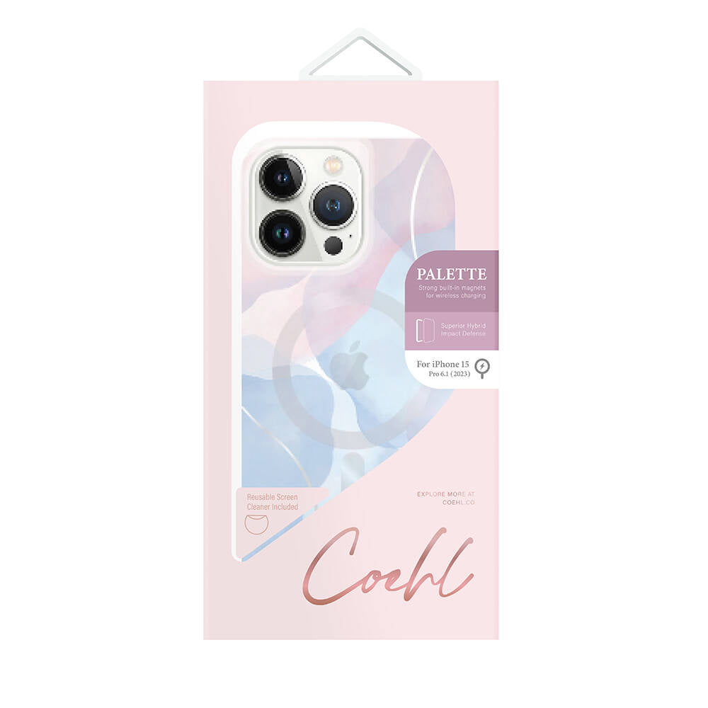 iPhone 15 Pro Kılıf M-safe Şarj Özellikli Dalgalı Çizgi Desenli Coehl Palette Kılıf