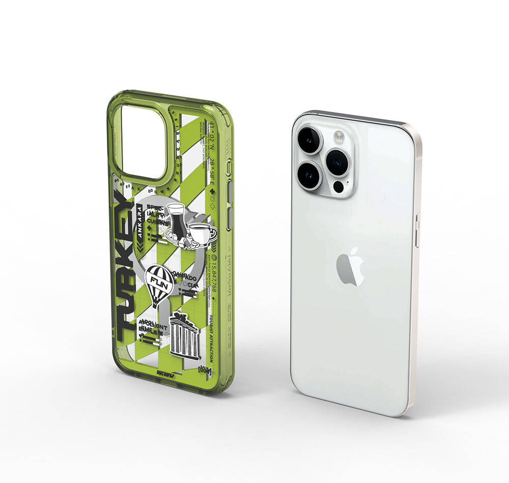 iPhone 15 Pro Kılıf M-safe Şarj Özellikli Desenli Wiwu Turkey A Serisi Kılıf