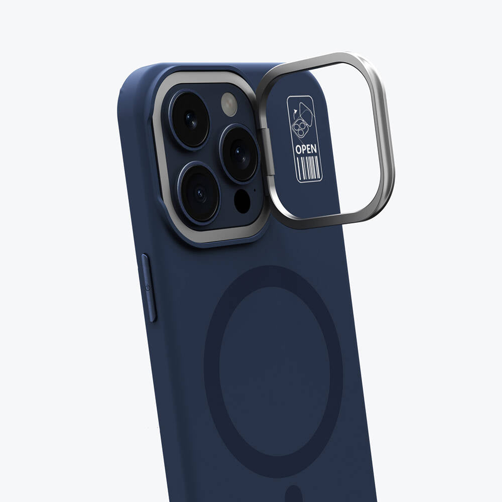 iPhone 15 Pro Kılıf M-safe Şarj Özellikli Kamera Standlı Youngkit Bitty Cream Kılıf