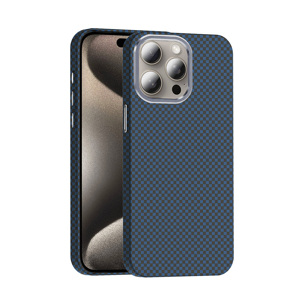 iPhone 15 Pro Kılıf M-safe Şarj Özellikli Karbon Fiber Görünümlü Zore Gros Kılıf