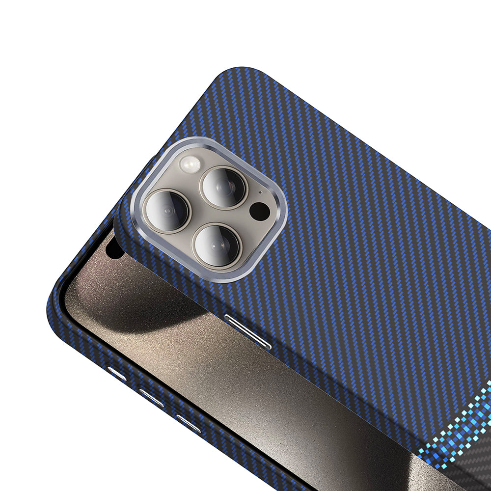 iPhone 15 Pro Kılıf M-safe Şarj Özellikli Karbon Fiber Görünümlü Zore Gros Kılıf