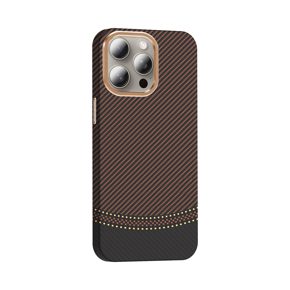 iPhone 15 Pro Kılıf M-safe Şarj Özellikli Karbon Fiber Görünümlü Zore Gros Kılıf