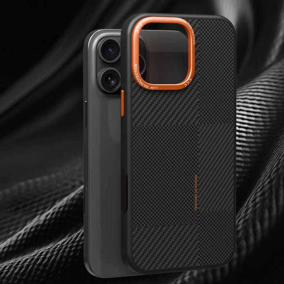 iPhone 15 Pro Kılıf M-safe Şarj Özellikli Karbon Fiber Görünümlü Zore Kamp Kılıf
