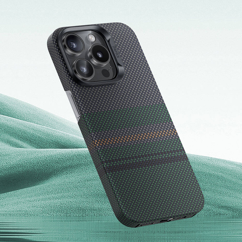 iPhone 15 Pro Kılıf M-safe Şarj Özellikli Karbon Fiber Tasarımlı Benks Aurora ArmorAir Kevlar Kılıf