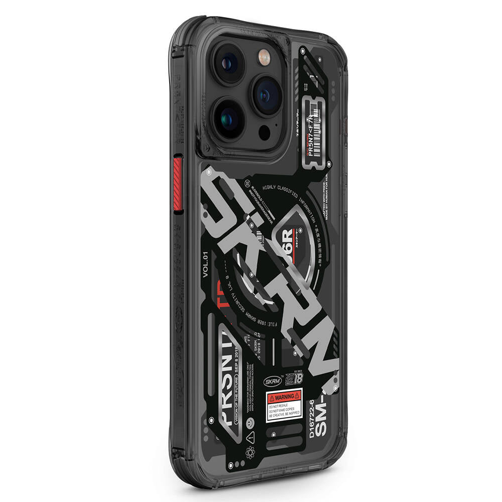 iPhone 15 Pro Kılıf M-safe Şarj Özellikli Katmanlı Makine Temalı SkinArma Ekho Kılıf