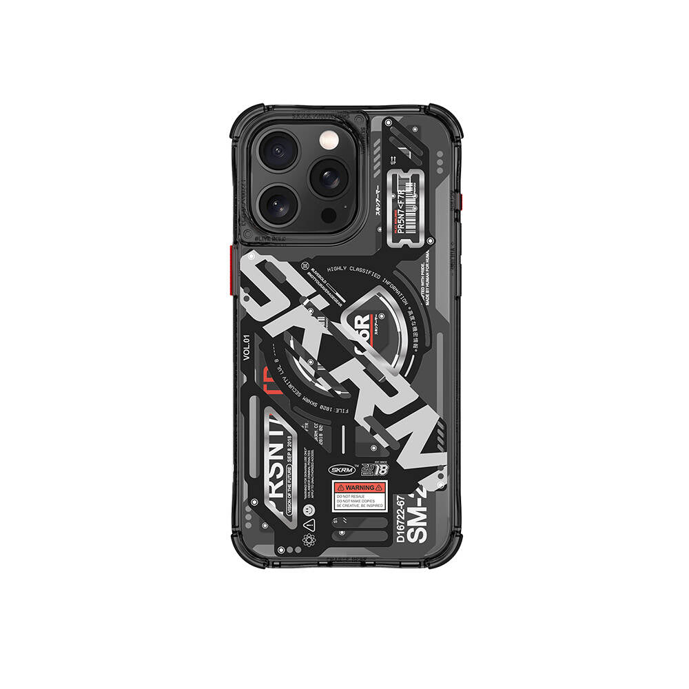 iPhone 15 Pro Kılıf M-safe Şarj Özellikli Katmanlı Makine Temalı SkinArma Ekho Kılıf