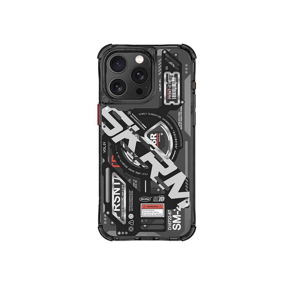 iPhone 15 Pro Kılıf M-safe Şarj Özellikli Katmanlı Makine Temalı SkinArma Ekho Kılıf