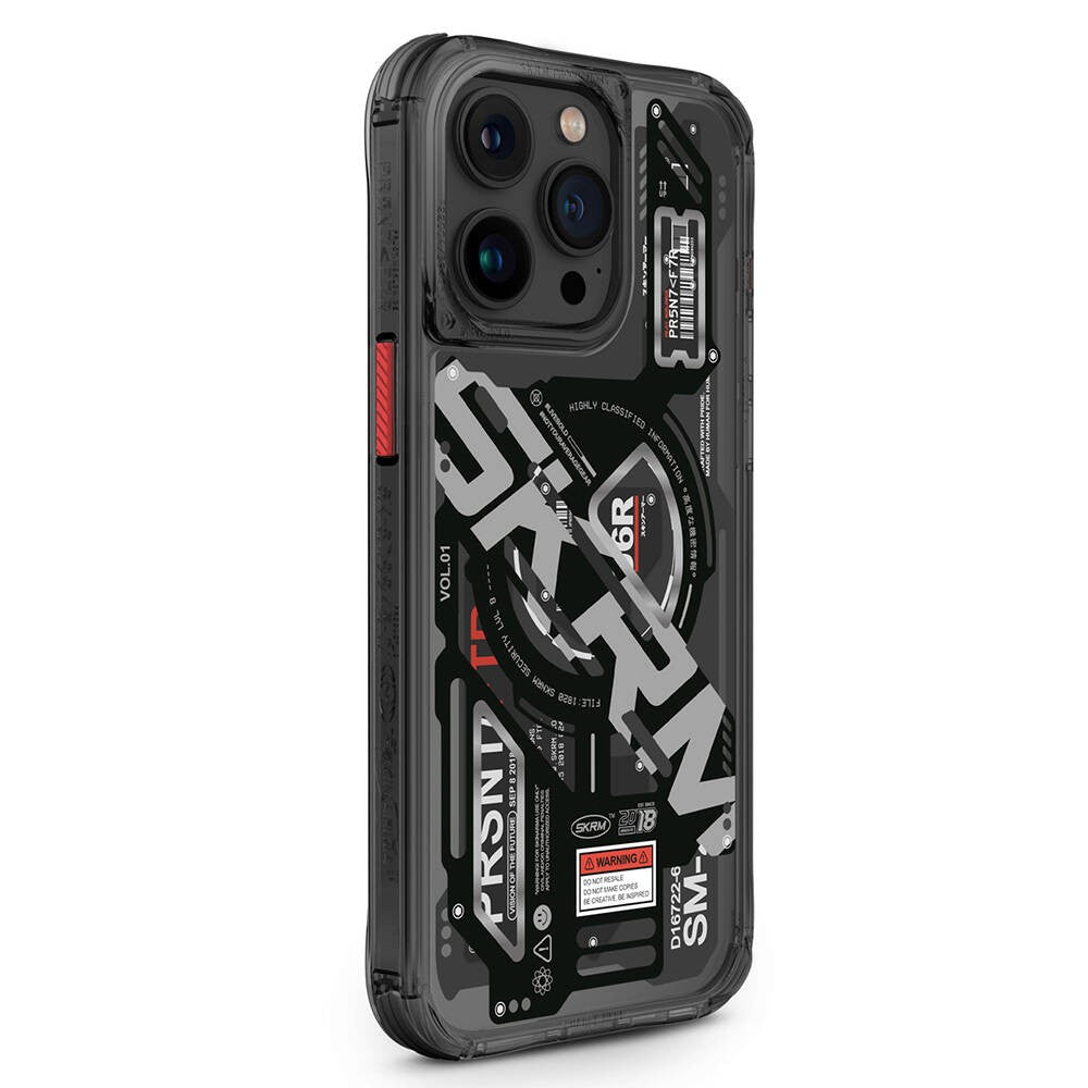 iPhone 15 Pro Kılıf M-safe Şarj Özellikli Katmanlı Makine Temalı SkinArma Ekho Kılıf