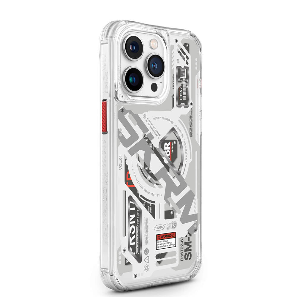 iPhone 15 Pro Kılıf M-safe Şarj Özellikli Katmanlı Makine Temalı SkinArma Ekho Kılıf