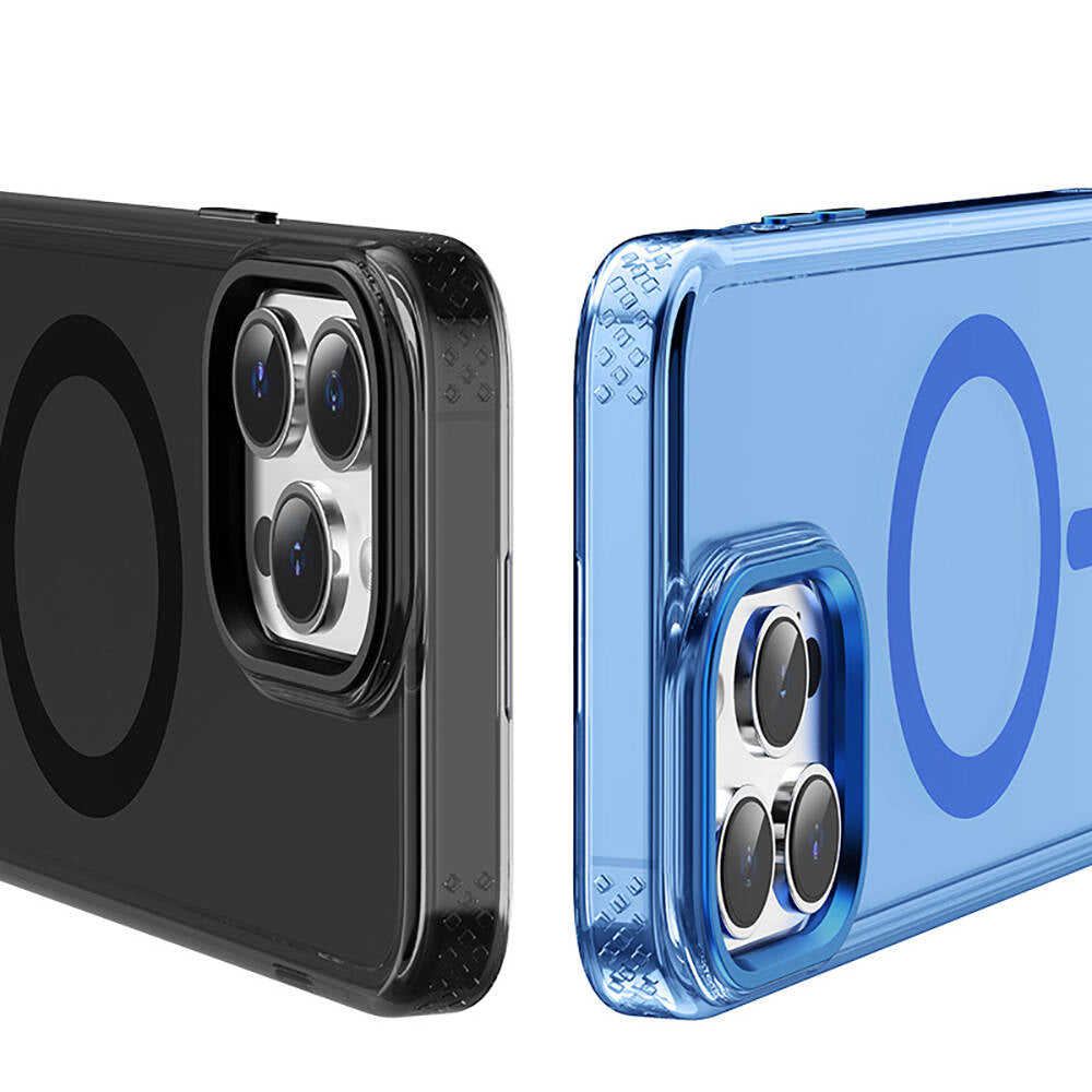 iPhone 15 Pro Kılıf M-safe Şarj Özellikli Saydam Arka Yüzey Recci Crystal Color Serisi Kılıf