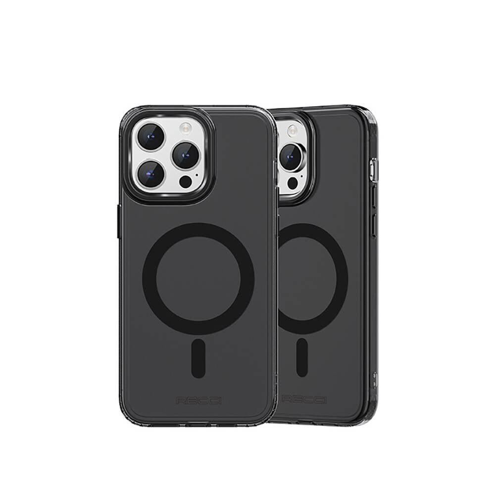 iPhone 15 Pro Kılıf M-safe Şarj Özellikli Saydam Arka Yüzey Recci Crystal Color Serisi Kılıf