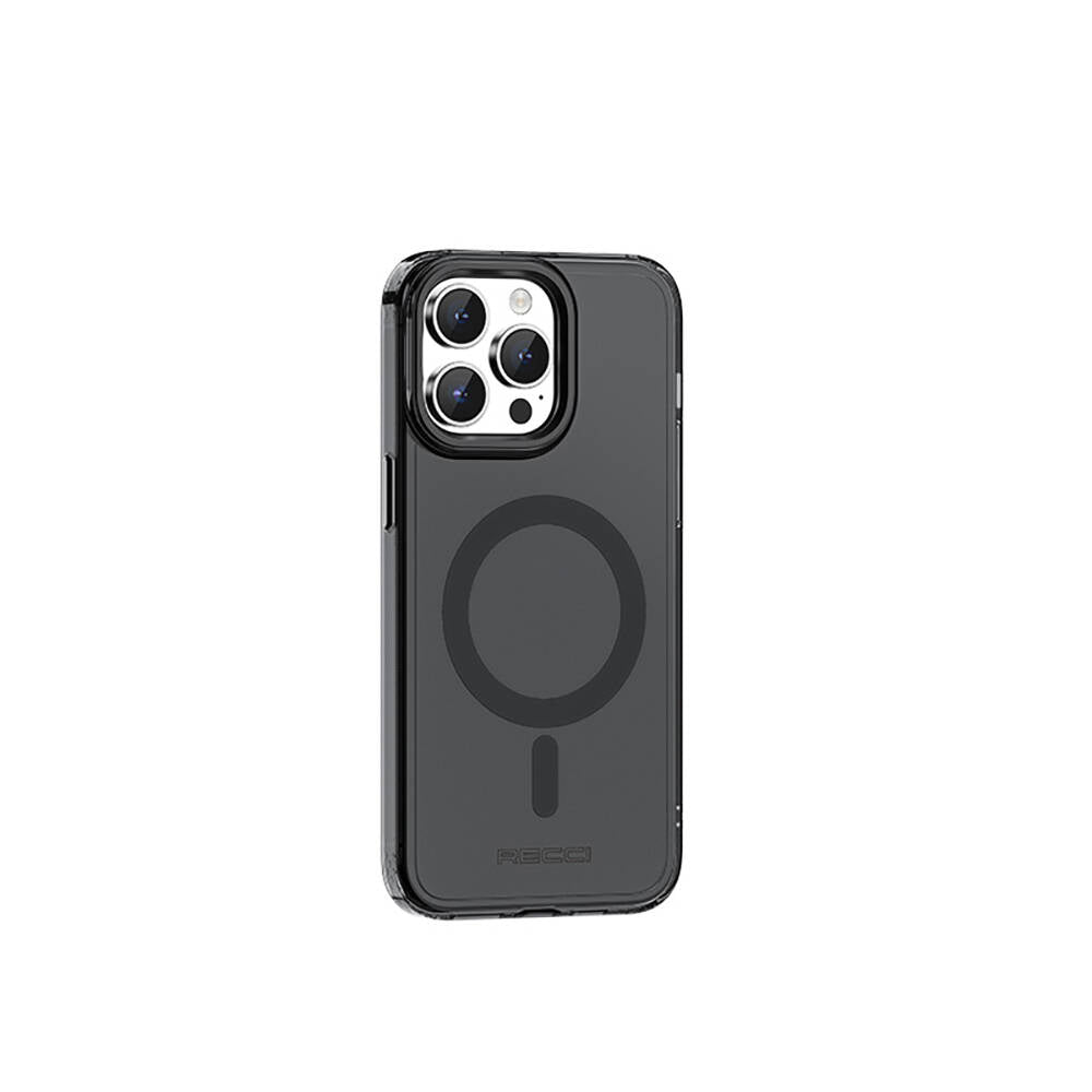 iPhone 15 Pro Kılıf M-safe Şarj Özellikli Saydam Arka Yüzey Recci Crystal Color Serisi Kılıf