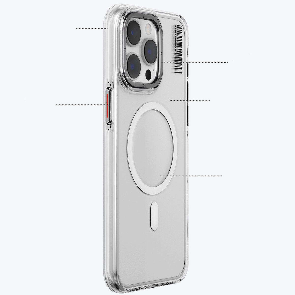 iPhone 15 Pro Kılıf M-safe Şarj Özellikli Şeffaf Youngkit Crystal Shield Serisi Kılıf