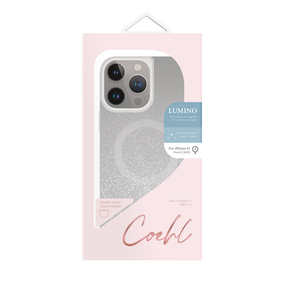 iPhone 15 Pro Kılıf M-safe Şarj Özellikli Simli Arka Yüzey Coehl Lumino Kılıf