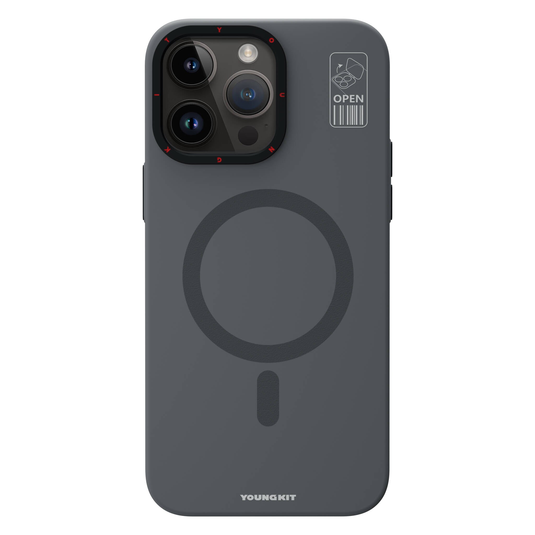 iPhone 15 Pro Kılıf M-safe Şarj Özellikli Standlı YoungKit Hermit Bracket Serisi Kılıf