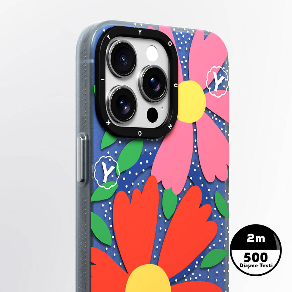 iPhone 15 Pro Kılıf M-safe Şarj Özellikli Sunshine Tasarımlı Youngkit Colorful Serisi Kılıf