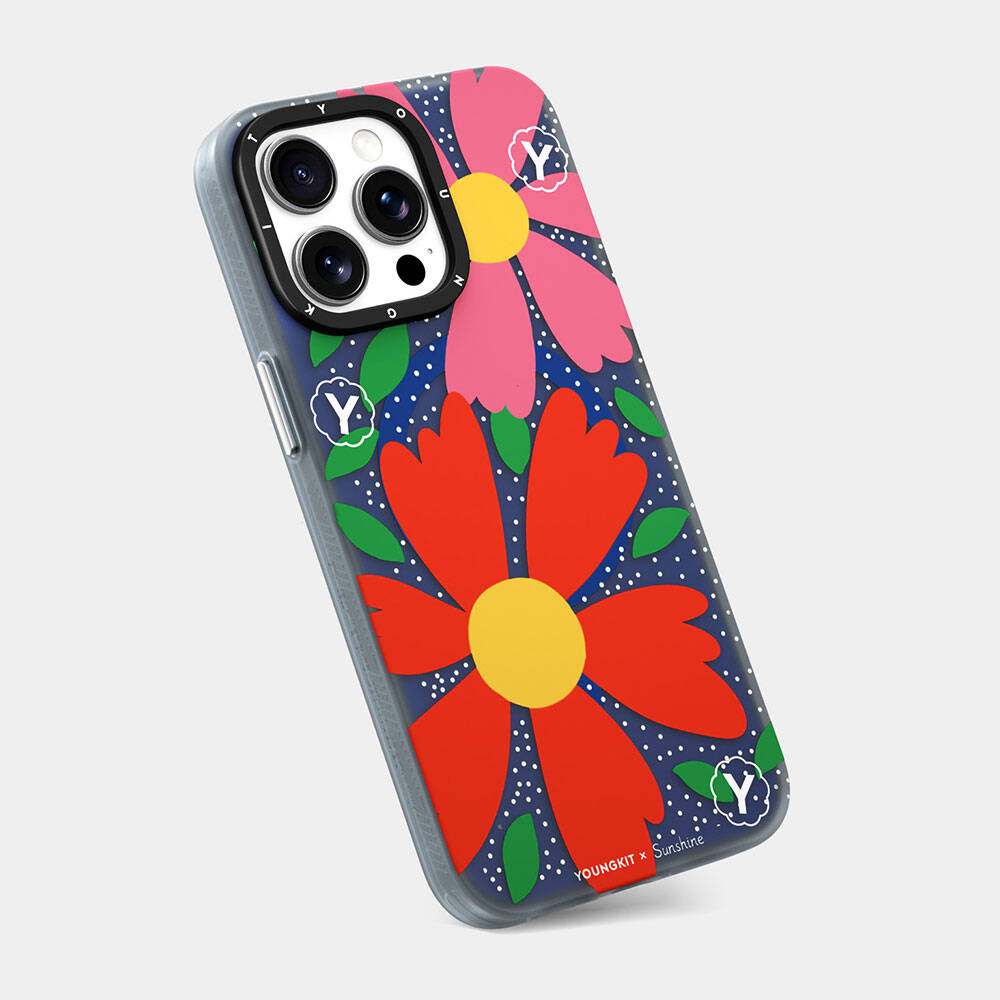 iPhone 15 Pro Kılıf M-safe Şarj Özellikli Sunshine Tasarımlı Youngkit Colorful Serisi Kılıf