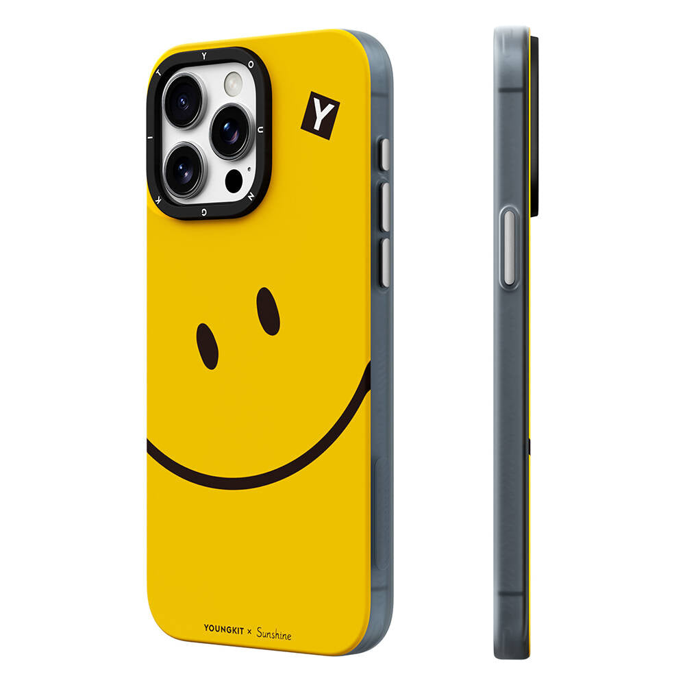 iPhone 15 Pro Kılıf M-safe Şarj Özellikli Sunshine Tasarımlı Youngkit Daily Happy Serisi Kılıf