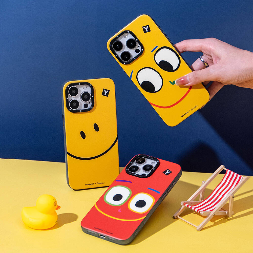 iPhone 15 Pro Kılıf M-safe Şarj Özellikli Sunshine Tasarımlı Youngkit Daily Happy Serisi Kılıf
