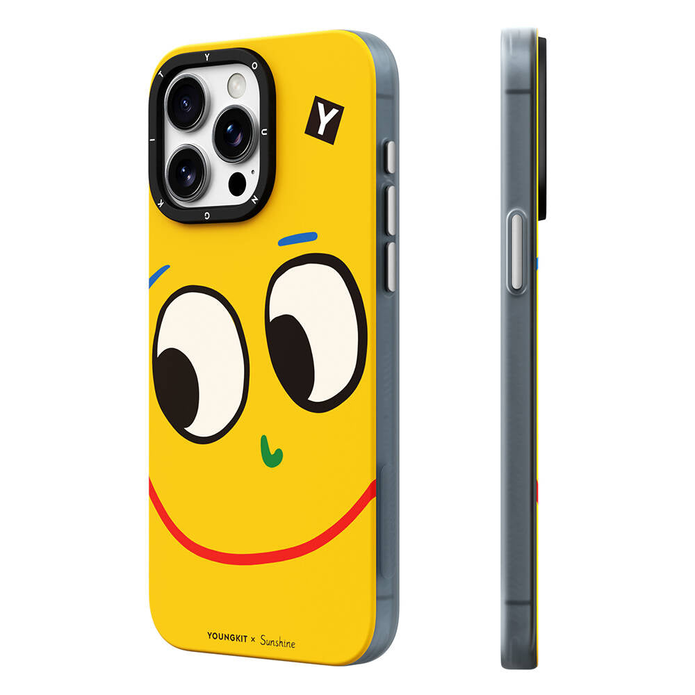 iPhone 15 Pro Kılıf M-safe Şarj Özellikli Sunshine Tasarımlı Youngkit Daily Happy Serisi Kılıf