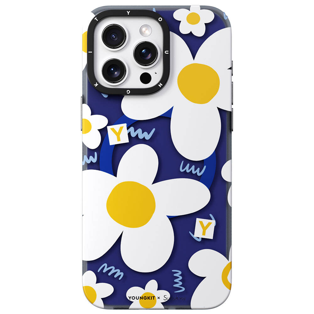 iPhone 15 Pro Kılıf M-safe Şarj Özellikli Sunshine Tasarımlı Youngkit Spring Breeze Serisi Kılıf