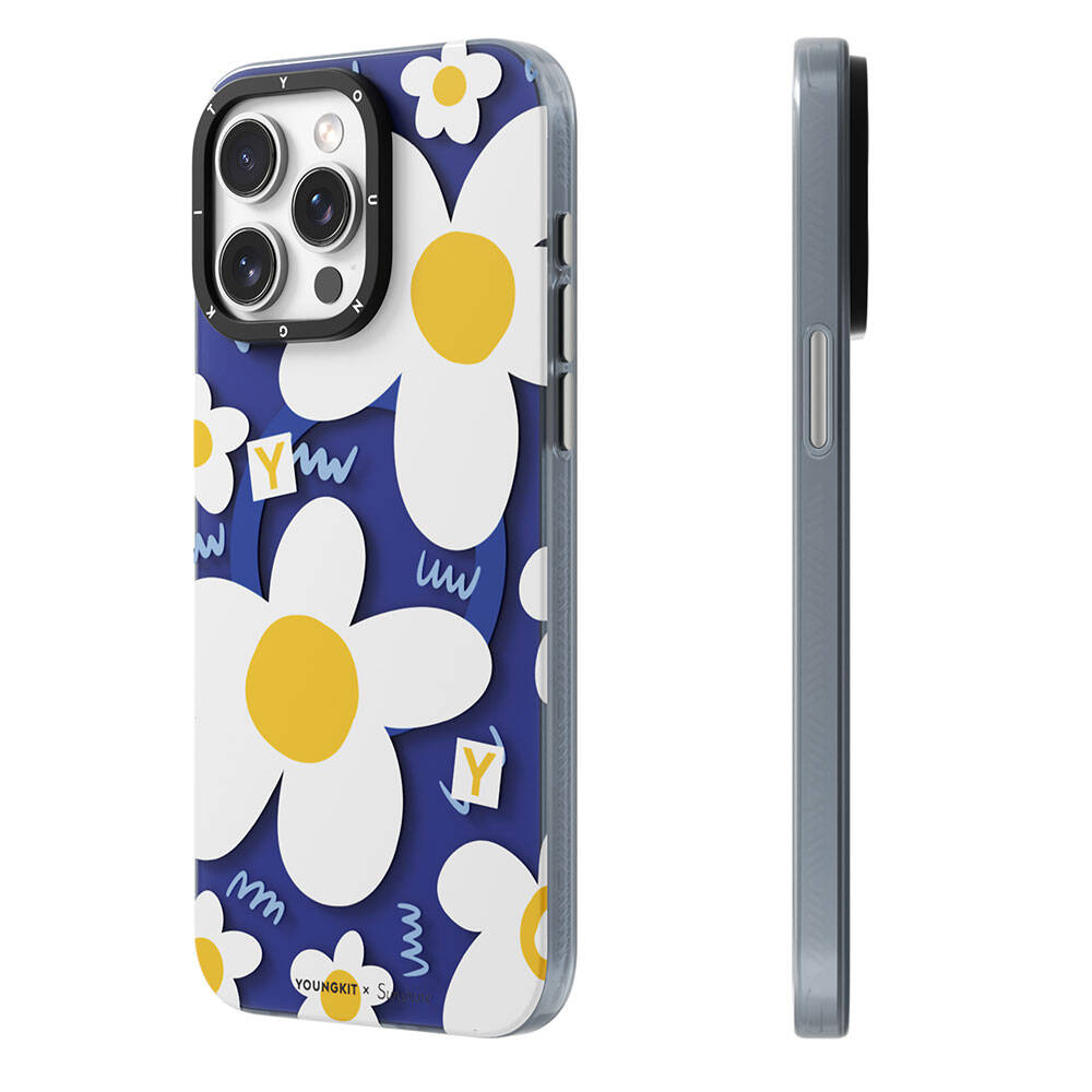 iPhone 15 Pro Kılıf M-safe Şarj Özellikli Sunshine Tasarımlı Youngkit Spring Breeze Serisi Kılıf