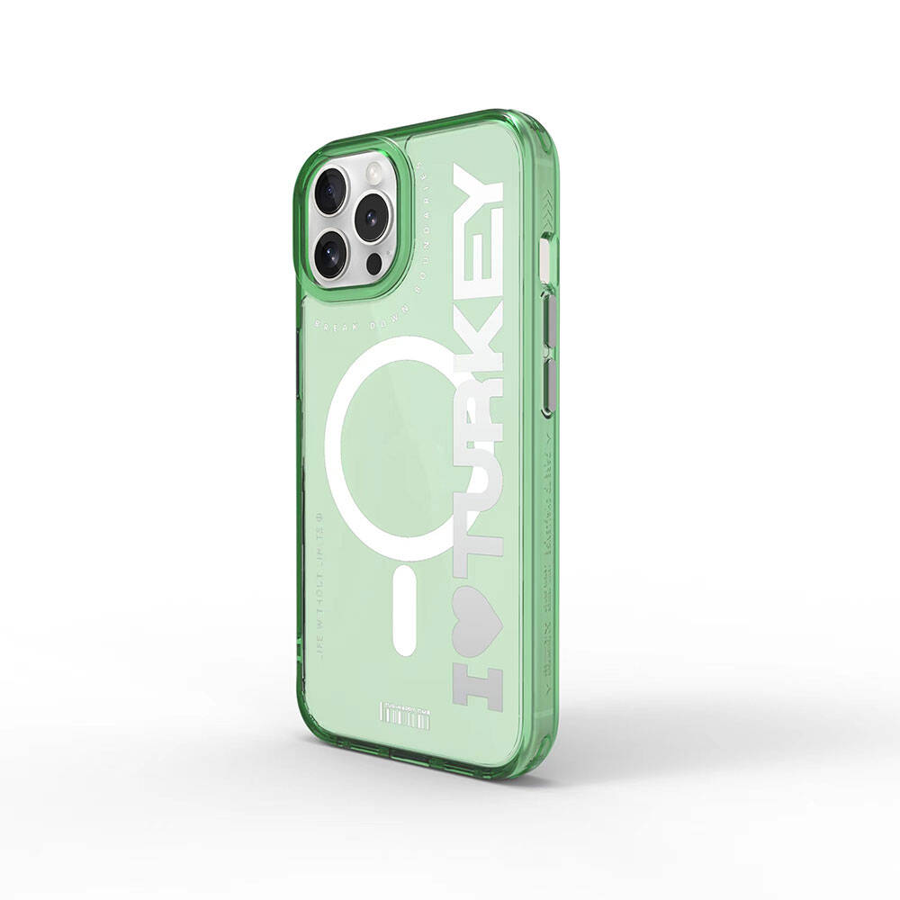 iPhone 15 Pro Kılıf M-safe Şarj Özellikli Transparan Renk Geçişli Wiwu Turkey C Serisi Kılıf