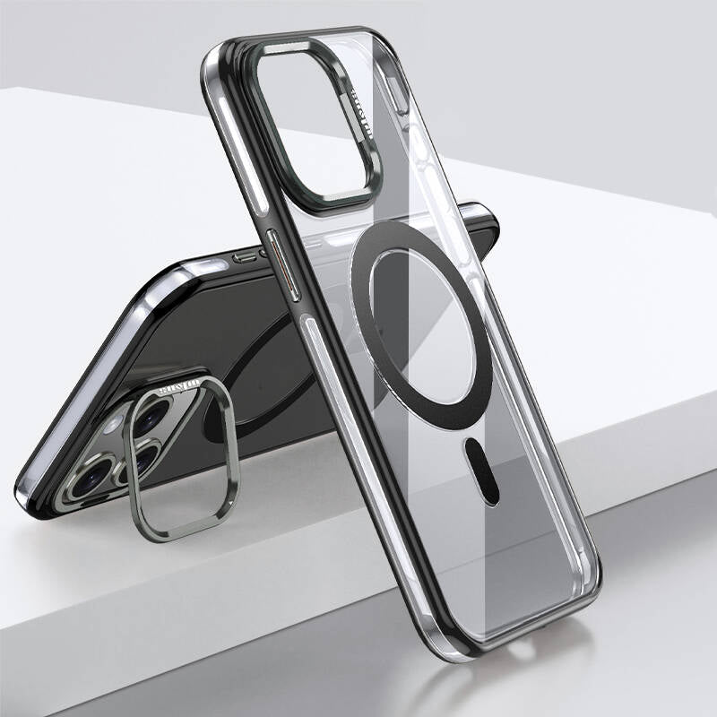 iPhone 15 Pro Kılıf M-safe Şarj Özellikli Wlons Standlı Efsane Kılıf