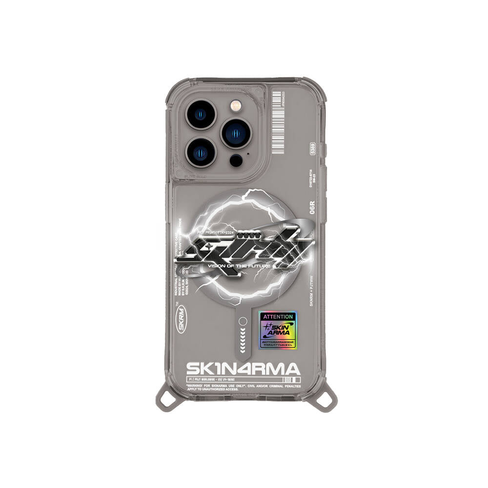 iPhone 15 Pro Kılıf M-safe Şarj Özellikli Yazı Desenli SkinArma Bolt Kılıf