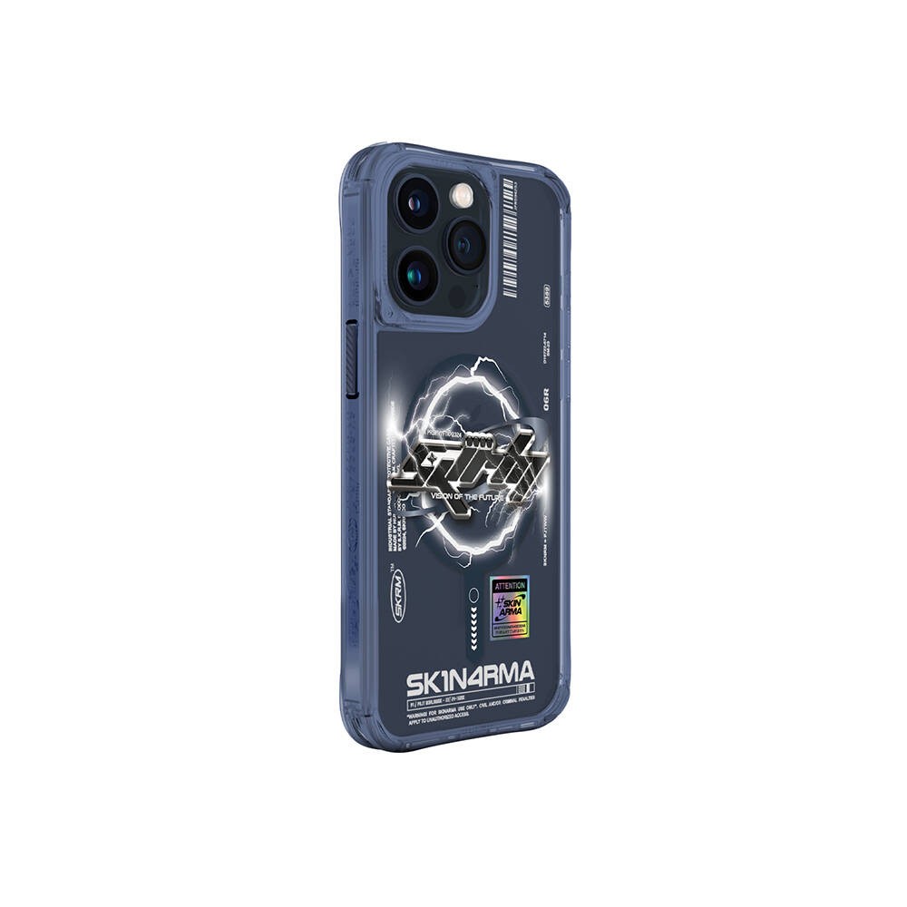 iPhone 15 Pro Kılıf M-safe Şarj Özellikli Yazı Desenli SkinArma Bolt Kılıf