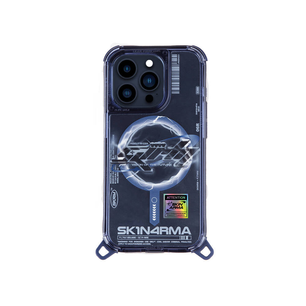iPhone 15 Pro Kılıf M-safe Şarj Özellikli Yazı Desenli SkinArma Bolt Kılıf