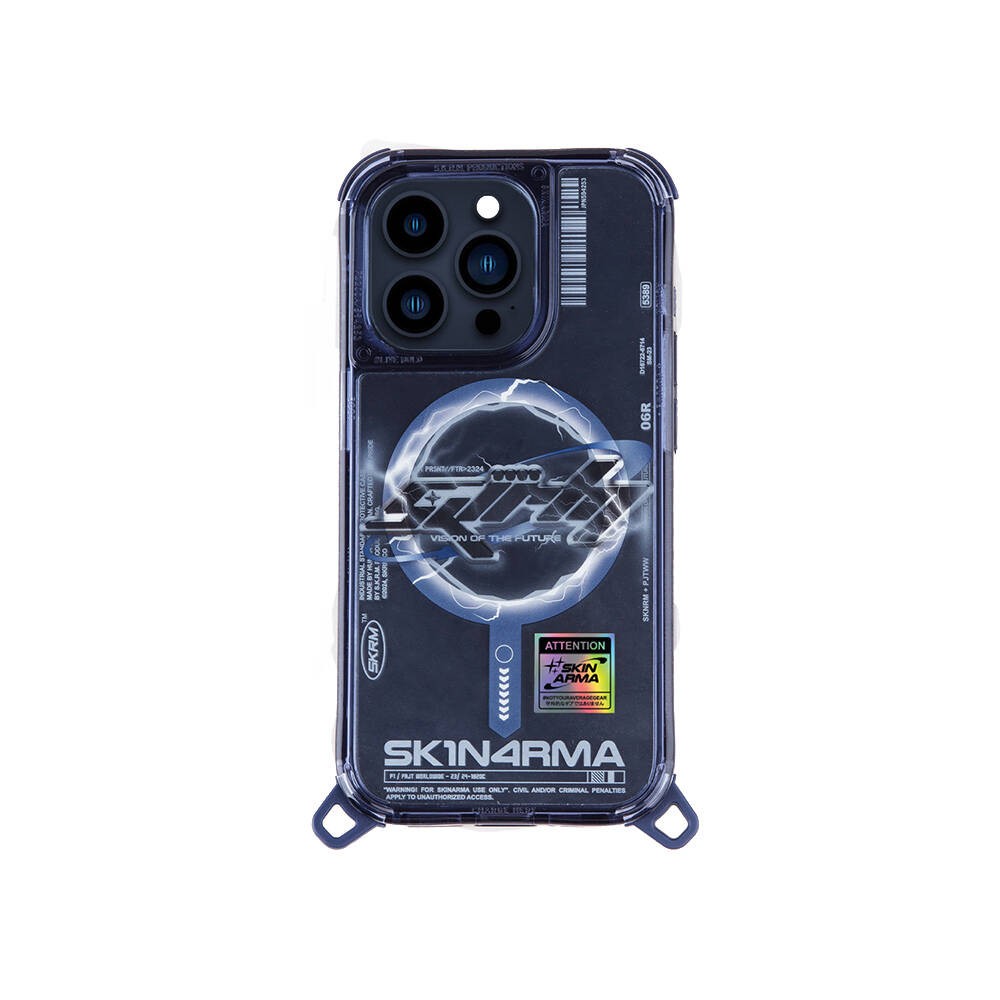 iPhone 15 Pro Kılıf M-safe Şarj Özellikli Yazı Desenli SkinArma Bolt Kılıf