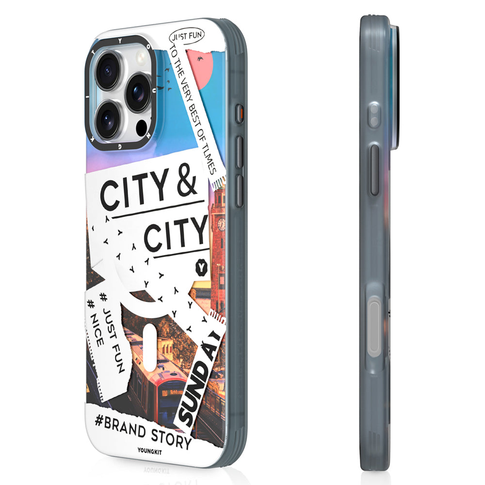 iPhone 15 Pro Kılıf M-safe Şarj Özellikli Youngkit A-City Serisi Kılıf