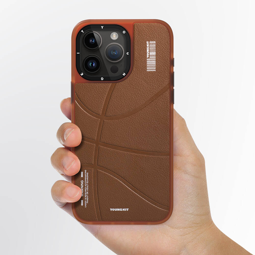 iPhone 15 Pro Kılıf M-safe Şarj Özellikli Youngkit Backboard Serisi Leather Kılıf