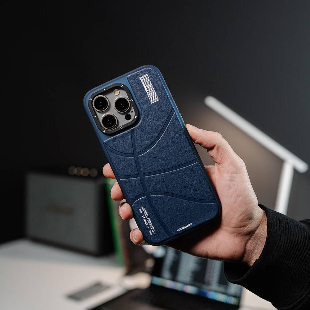 iPhone 15 Pro Kılıf M-safe Şarj Özellikli Youngkit Backboard Serisi Leather Kılıf