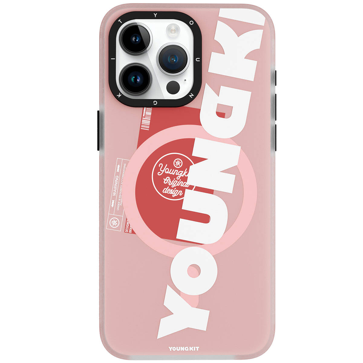 iPhone 15 Pro Kılıf M-safe Şarj Özellikli Youngkit Binfen Serisi Yazı Temalı Kılıf