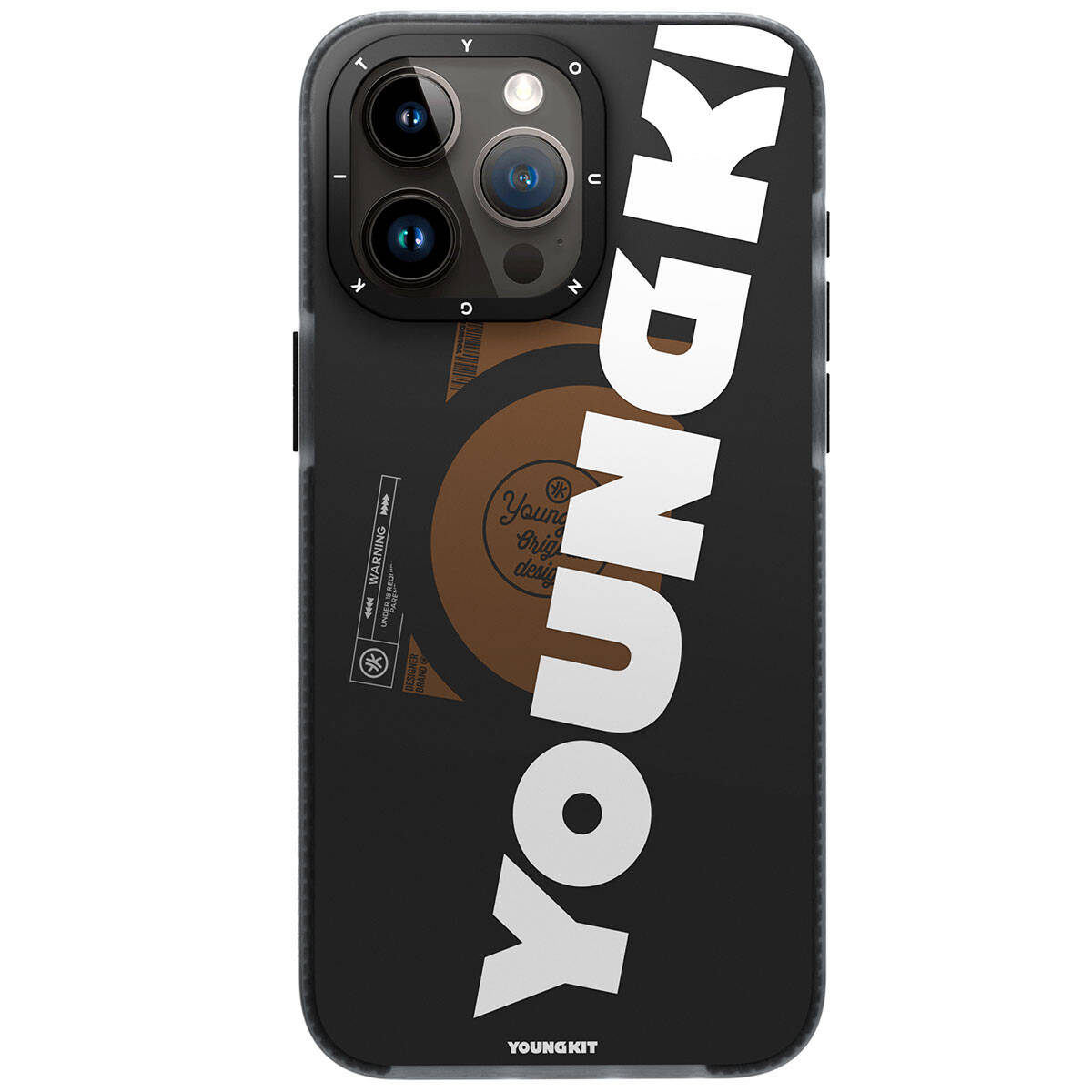 iPhone 15 Pro Kılıf M-safe Şarj Özellikli Youngkit Binfen Serisi Yazı Temalı Kılıf