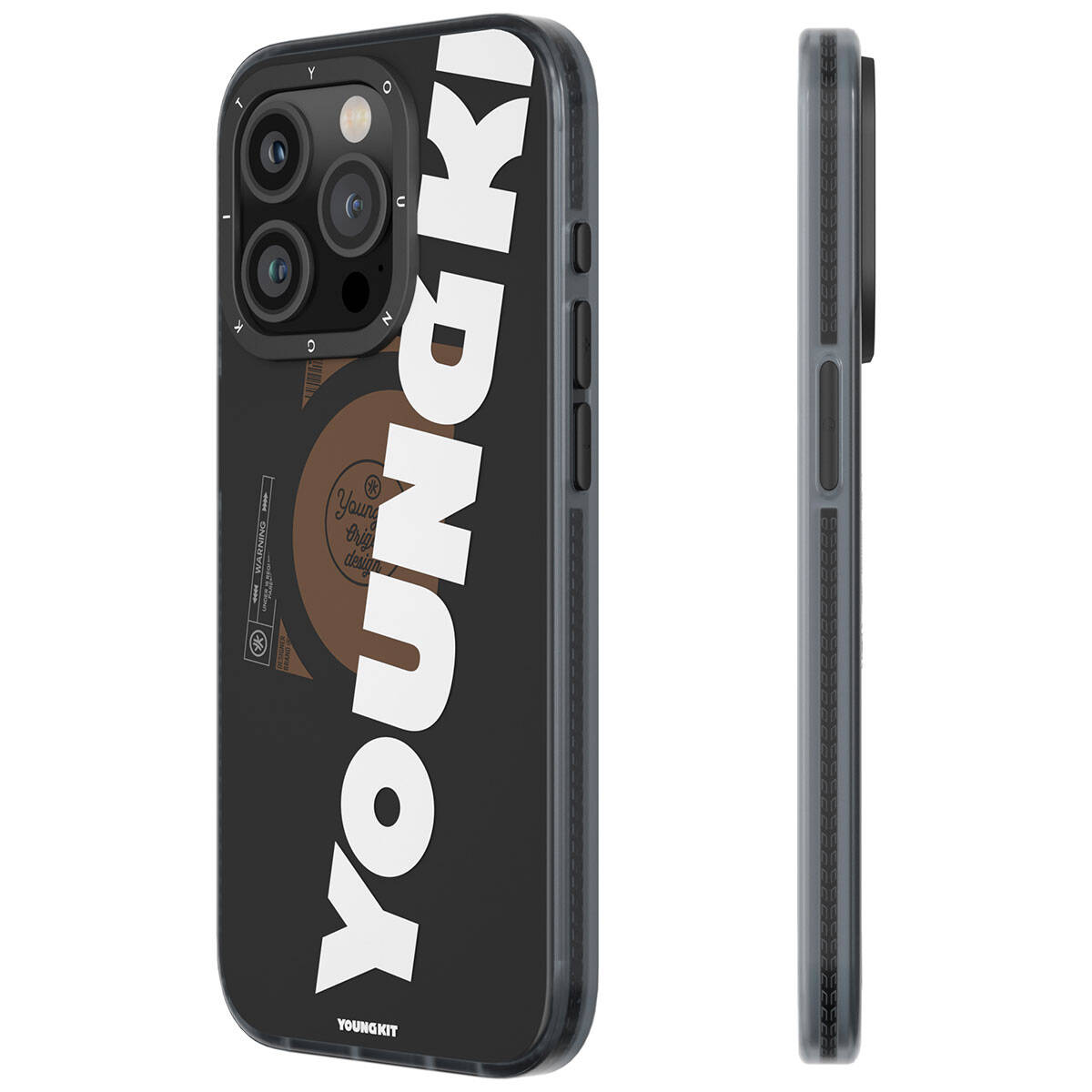 iPhone 15 Pro Kılıf M-safe Şarj Özellikli Youngkit Binfen Serisi Yazı Temalı Kılıf